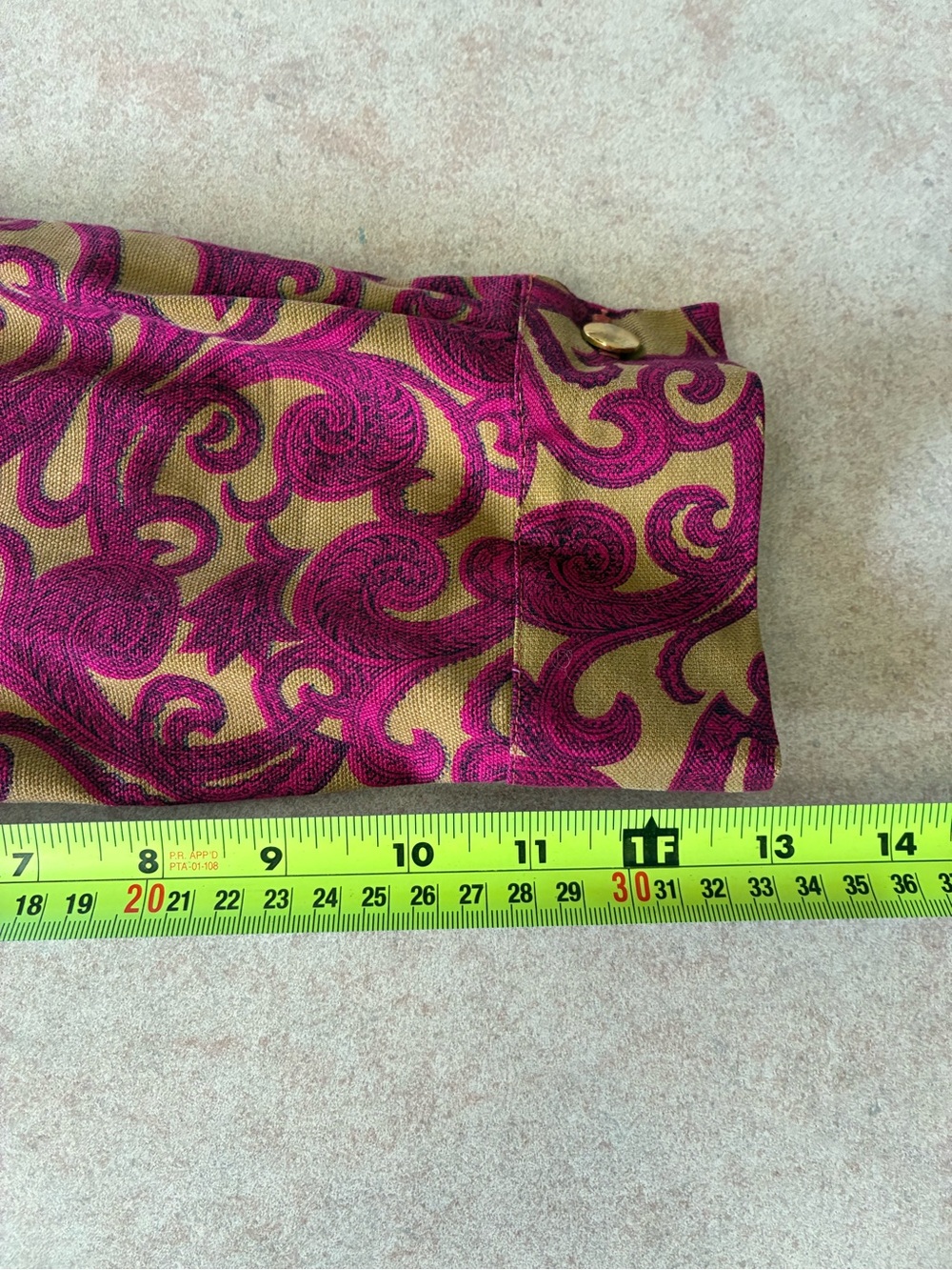1960's Style Hand Made Maroon & Gold Abstract Swirl Shirt Dress - Picture 10 of 13
